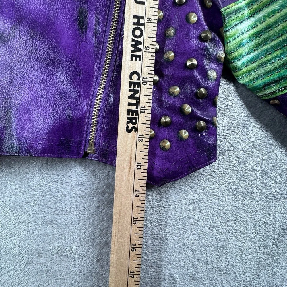 Disney Mal Descendants‎ Purple Studded Faux Leather Jacket Kids 7/8 Costume Coat